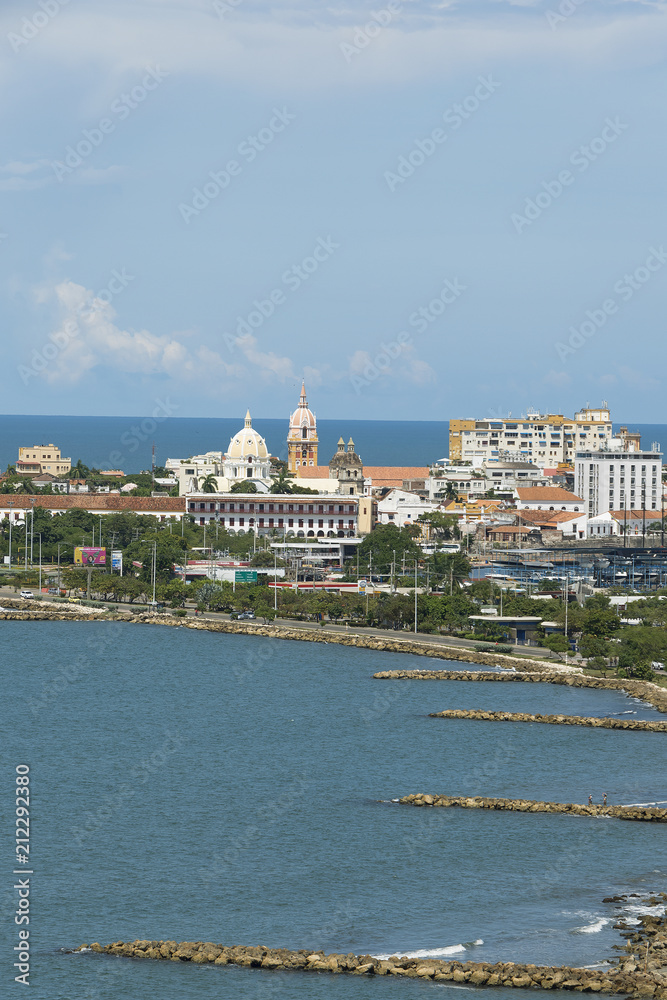 Cartagena Colombia Panoramic View. Bocagrande Bay Cartagena de Indias