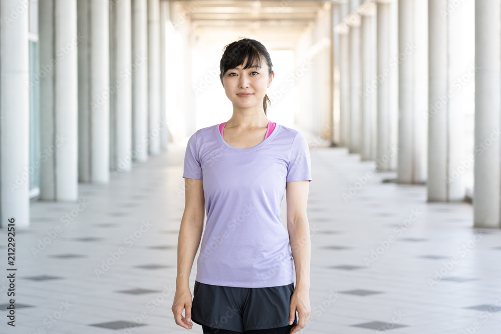 portrait of sporty asian woman