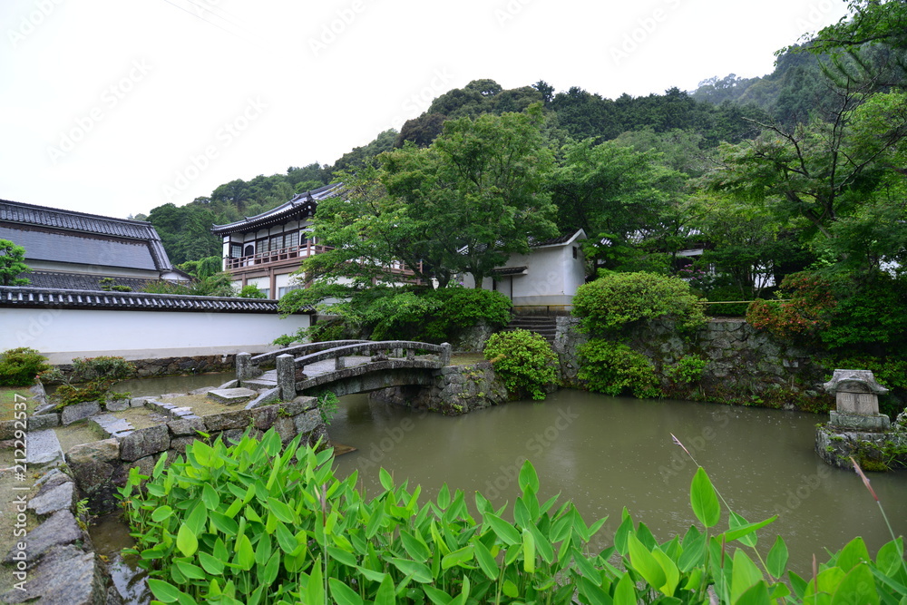 日本の奈良のあじさいの矢田寺