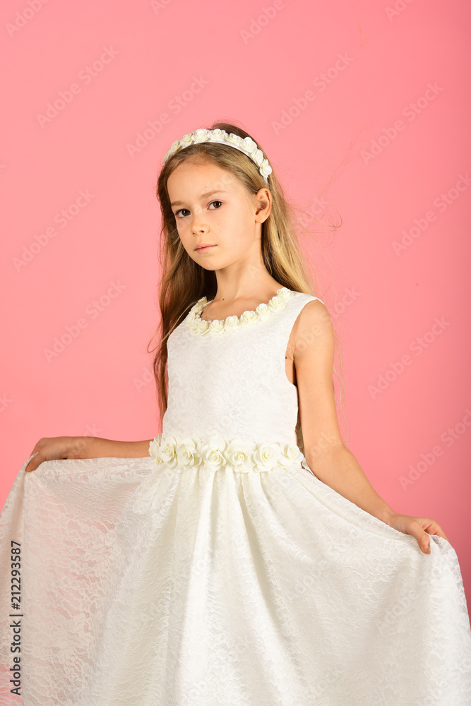 Look of little girl at hairdresser with makeup look and fashion, beauty Look of little girl at hairdresser with makeup look and fashion, beauty