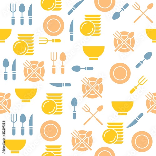 kitchen utensils seamless pattern for wallpaper or print on wrapping paper and napkin