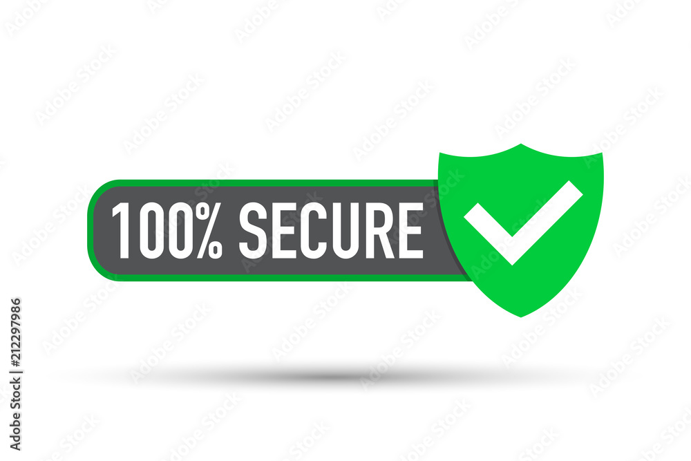 100 Secure grunge vector icon. Badge or button for commerce website. 100 Secure grunge vector icon. Badge or button for commerce website.