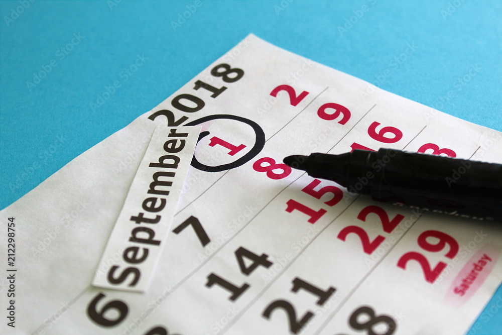 calendar marked on the first of September the day of knowledge calendar marked on the first of September the day of knowledge