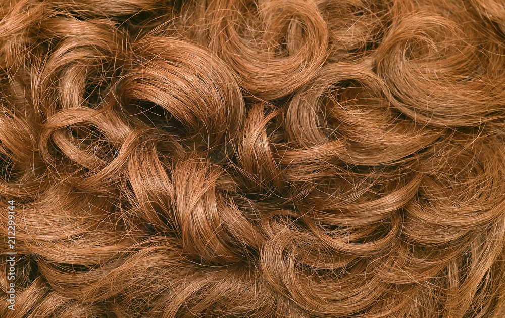 Fototapeta premium Close-up of a human curly hair