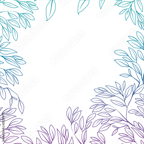 branch with leafs ecology frame vector illustration design