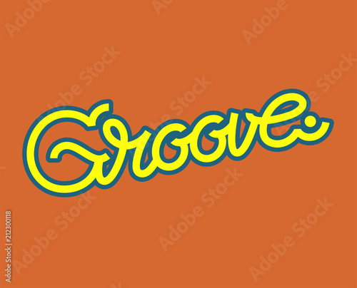 Groove word typography design illustration