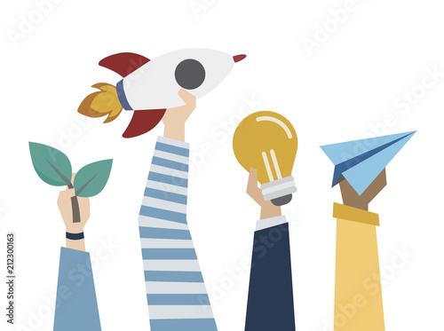 Illustration of startup and creative ideas concept