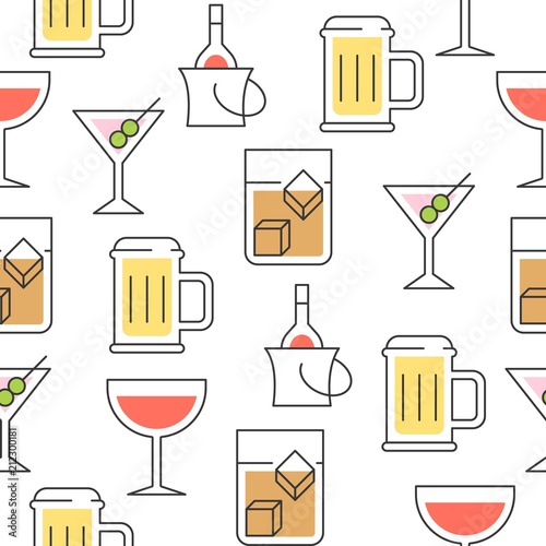 beverage summer theme seamless pattern for wallpaper or wrapping paper