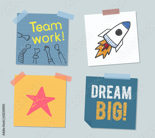 Collection of sticky note illustrations