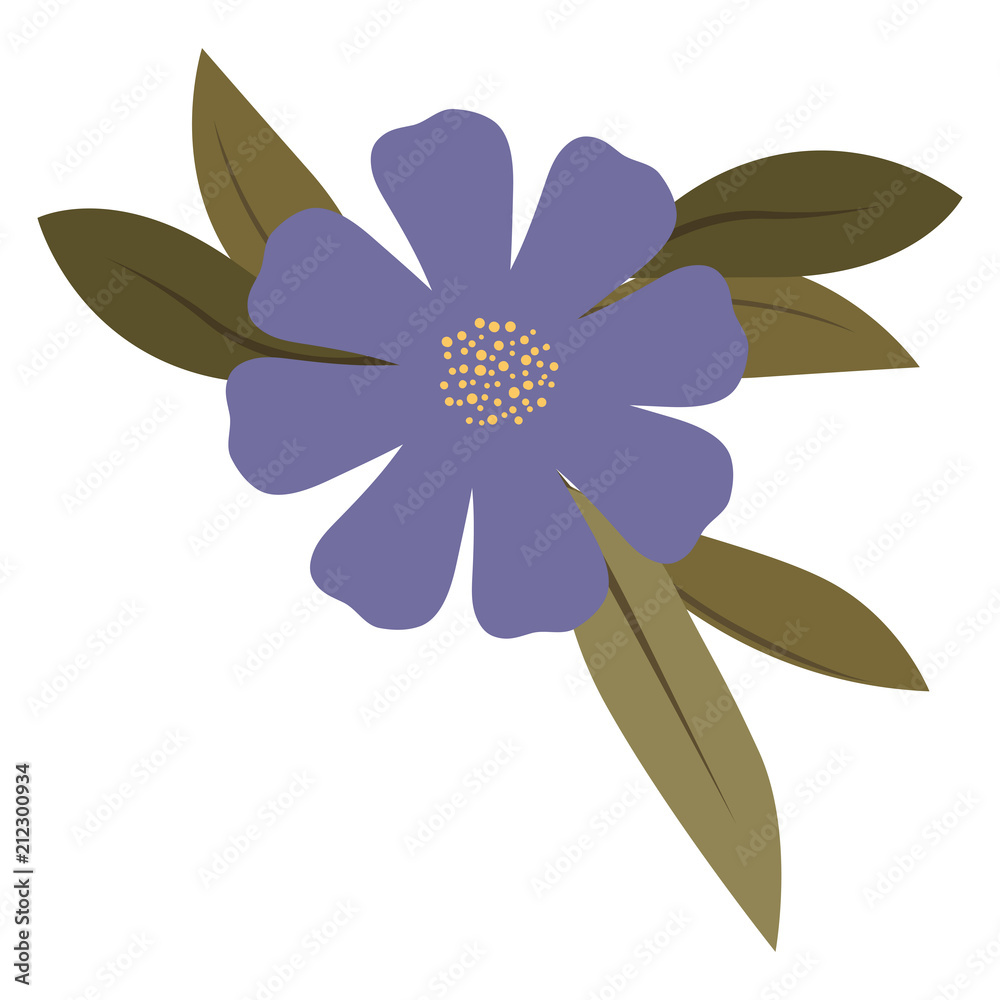 Naklejka premium beautiful flower and leafs garden vector illustration design