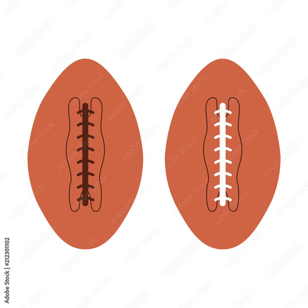 American ball vector illustration flat style front American ball vector illustration flat style front