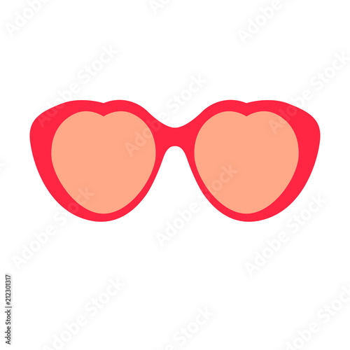 red glasses vector illustration flat style front 