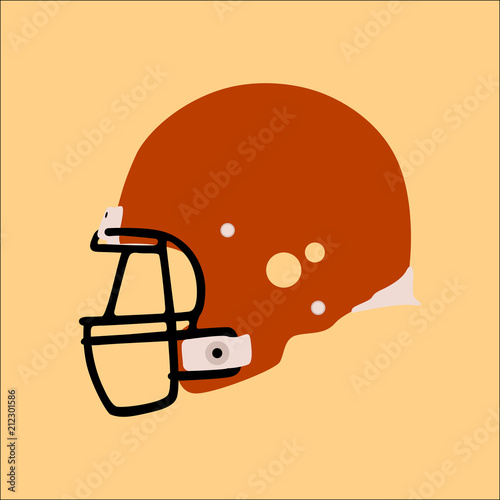 American football helmet vector illustration flat style