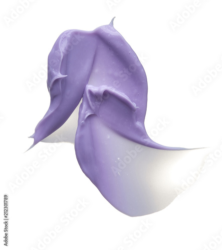 Purple cream texture isolated on white