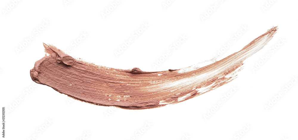 Light beige makeup smear of creamy foundation