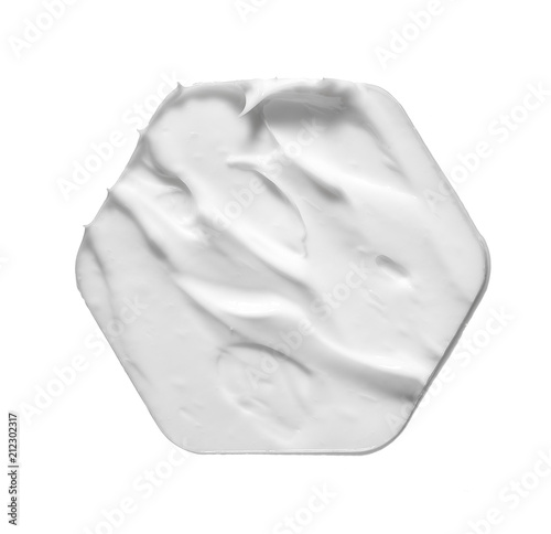 White smear of cosmetic cream isolated on white