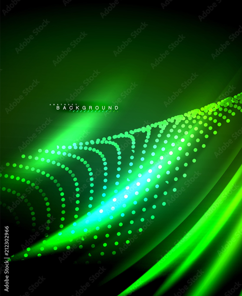 Naklejka premium Neon glowing techno lines, hi-tech futuristic abstract background template with square shapes