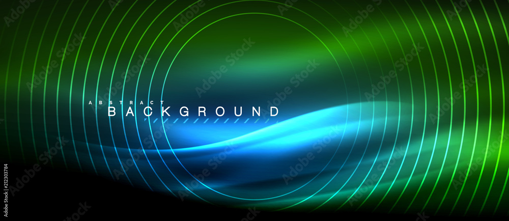 Neon glowing lines, magic energy space light concept, abstract background wallpaper design Neon glowing lines, magic energy space light concept, abstract background wallpaper design