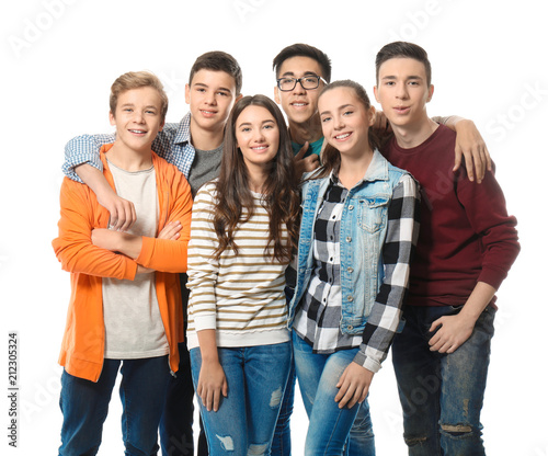 Group of cute teenagers on ...