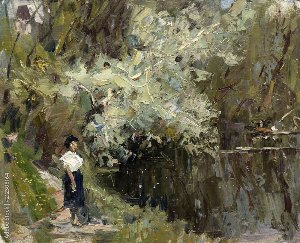 Fototapeta premium landscape, oil painting, hand made