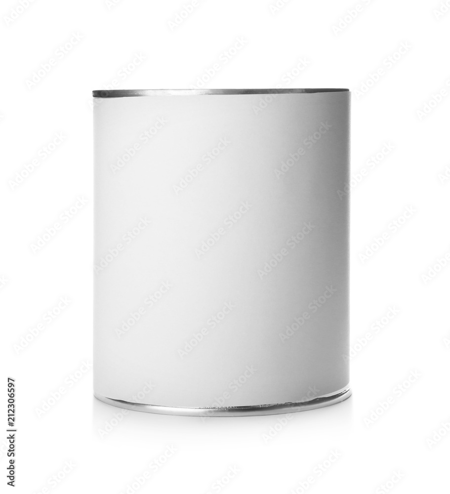 Mockup of tin can on white background Mockup of tin can on white background
