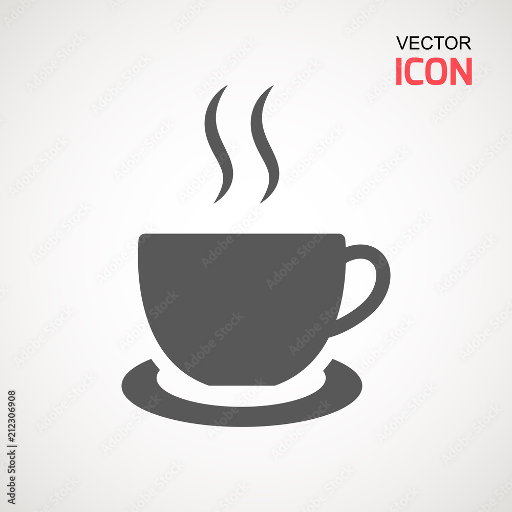 Coffee cup icon, Simple vector coffee icon. Vector illustration isolated on white. Silhouette simple. Logotype concept. Logo design template. Coffee cup icon, Simple vector coffee icon. Vector illustration isolated on white. Silhouette simple. Logotype concept. Logo design template.