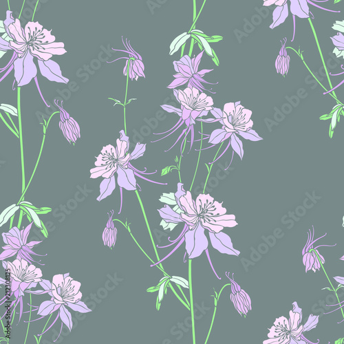 Fototapeta Naklejka Na Ścianę i Meble -  Floral seamless pattern. Flowers illustration