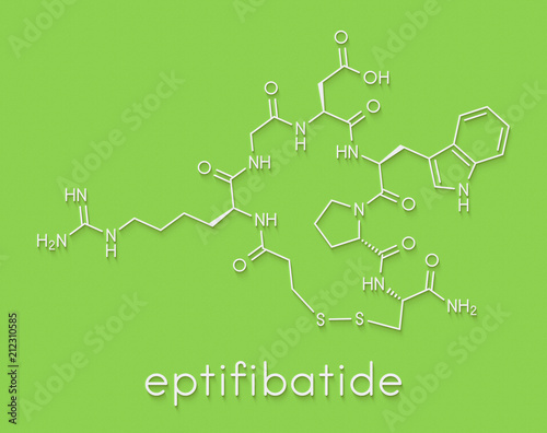 Eptifibatide anticoagulant drug molecule. Skeletal formula. photo