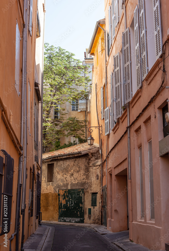 Pastel coloured street in Aix-en-Provence, France