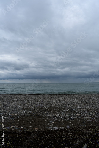 Stormy weather on the beach