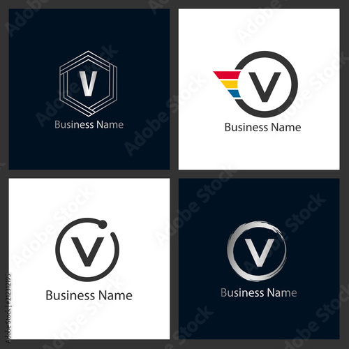 Letter V Logo Set Design