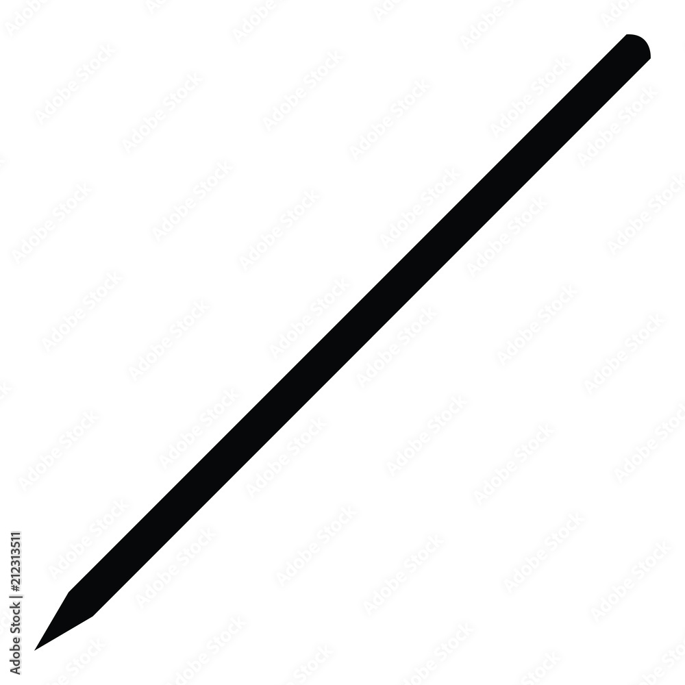 A black and white silhouette of a pencil A black and white silhouette of a pencil