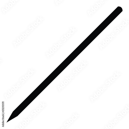 A black and white silhouette of a pencil