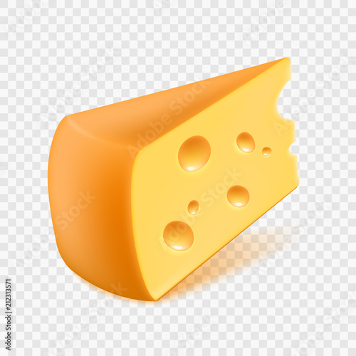 Vector illustration realistic cheese Isolated on a transparent background EPS10