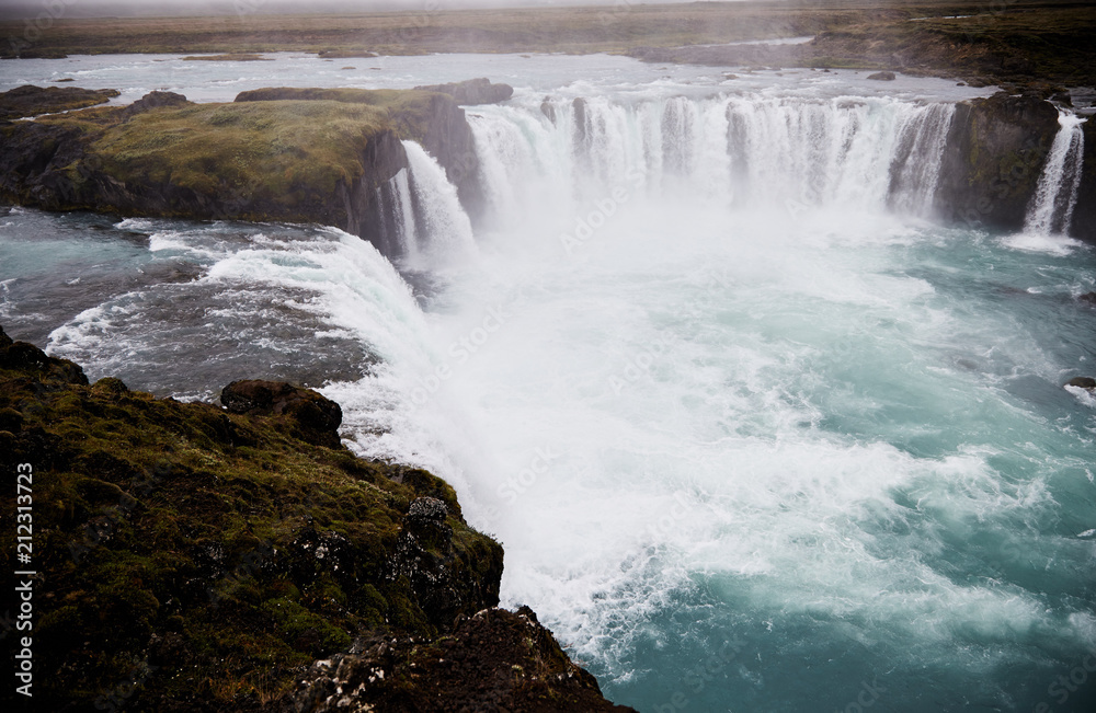 The famous Godafoss waterfall in The famous Godafoss waterfall in