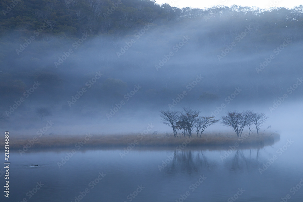 Fototapeta premium 霧の覚満淵