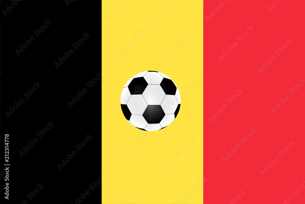 soccer ball on the background of the flag of Belgium soccer ball on the background of the flag of Belgium