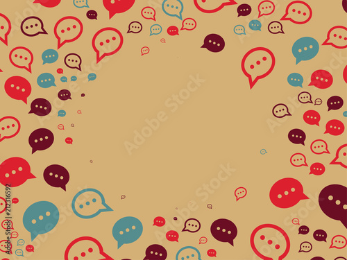 Generative random pattern with chatbot and bubbles template