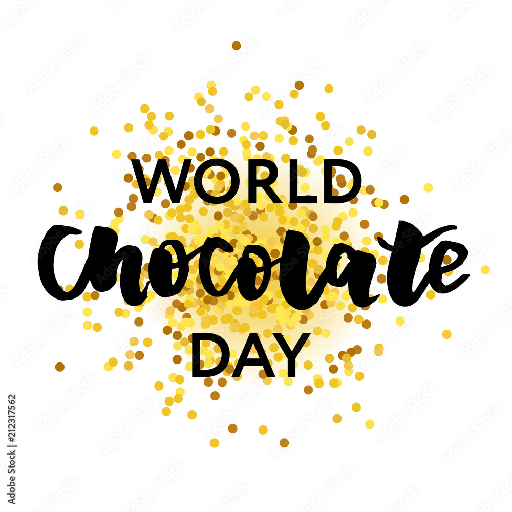 Happy Chocolate Day Phrase Lettering Calligraphy Vector Gold Happy Chocolate Day Phrase Lettering Calligraphy Vector Gold