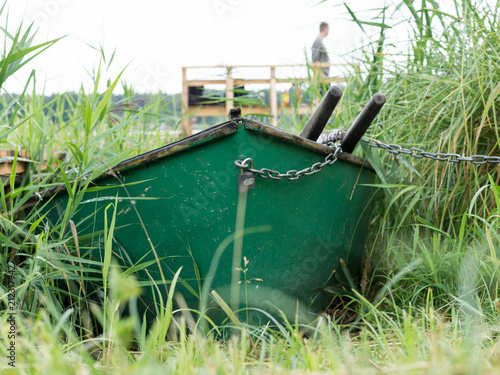  Green boat by the camp