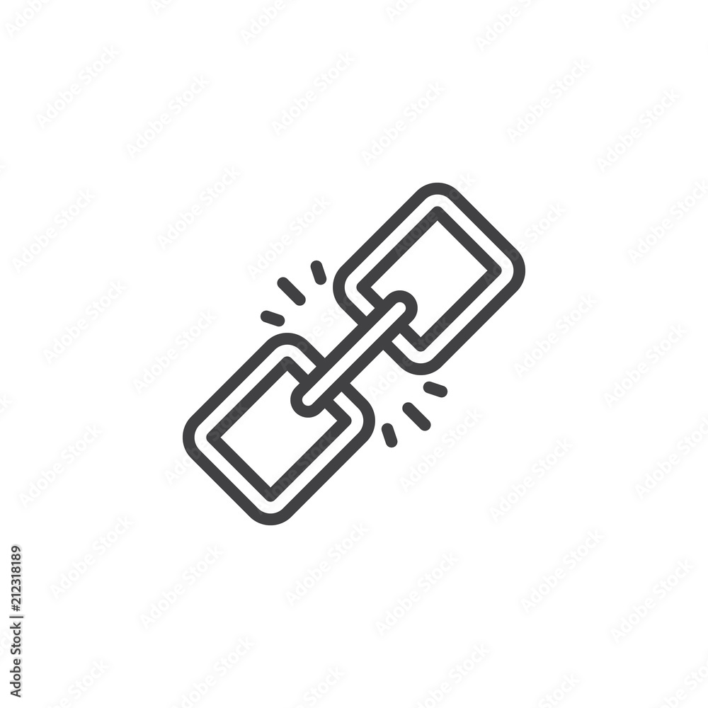 Link outline icon. linear style sign for mobile concept and web design. Chain simple line vector icon. Symbol, logo illustration. Pixel perfect vector graphics Link outline icon. linear style sign for mobile concept and web design. Chain simple line vector icon. Symbol, logo illustration. Pixel perfect vector graphics