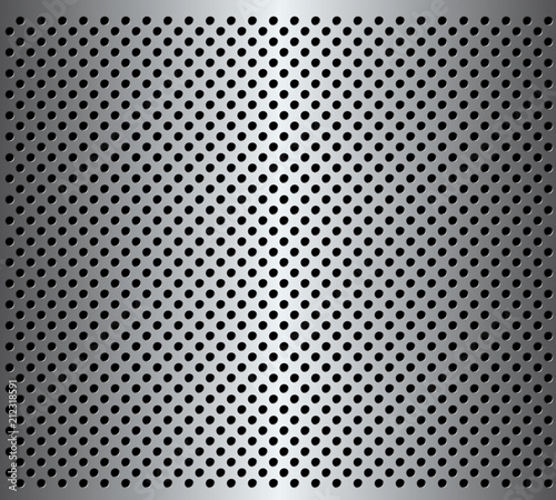 Metallic background with perforated  pattern