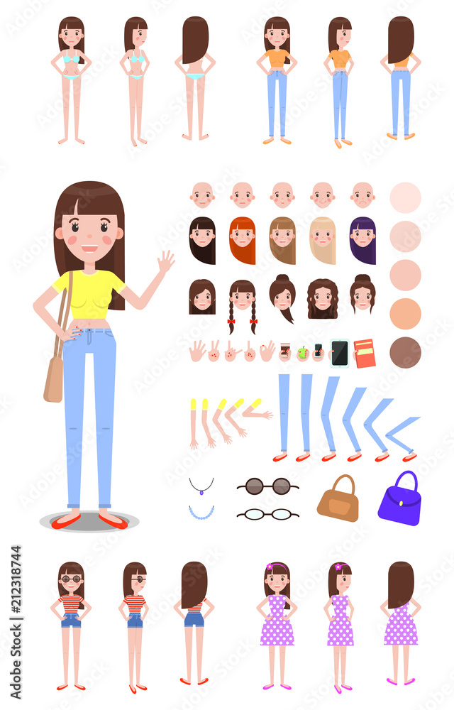 Female Character Constructor with Spare Parts Set Female Character Constructor with Spare Parts Set
