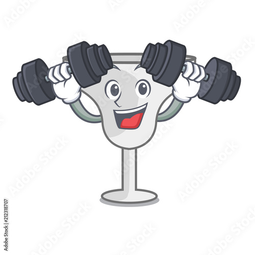 Fitness margarita glass character cartoon