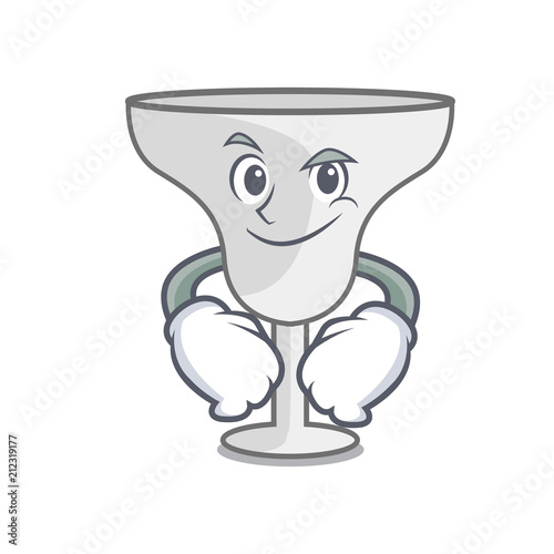 Smirking margarita glass character cartoon