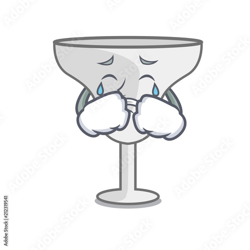 Crying margarita glass mascot cartoon