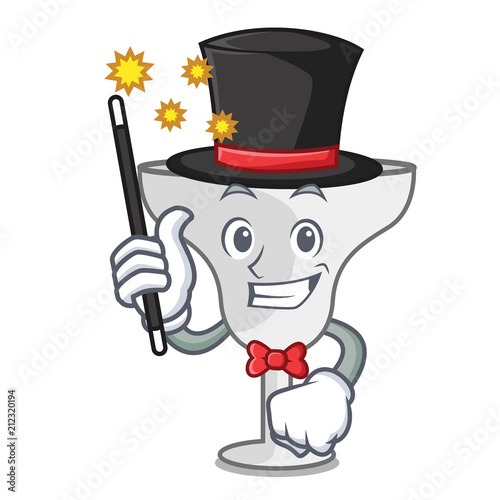 Magician margarita glass mascot cartoon