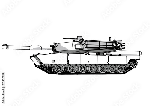 sketch of military tank vector art