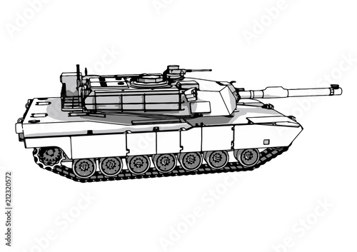 sketch of military tank vector art