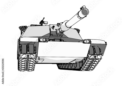 sketch of military tank vector art